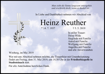Anzeige von Heinz Reuther von MGO
