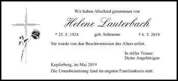 Anzeige von Helene Lauterbach von MGO