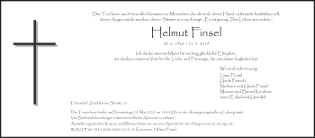 Anzeige von Helmut Finsel von MGO