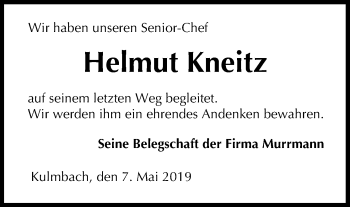 Anzeige von Helmut Kneitz von MGO