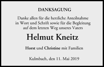 Anzeige von Helmut Kneitz von MGO