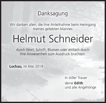Anzeige von Helmut Schneider von MGO