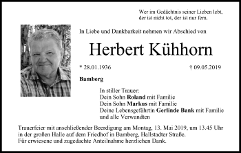 Anzeige von Herbert Kühhorn von MGO