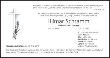 Anzeige von Hilmar Schramm von MGO