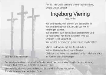 Anzeige von Ingeborg Viering von MGO
