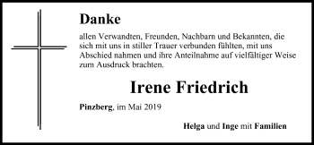 Anzeige von Irene Friedrich von MGO