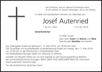 Anzeige von Josef Autenried von MGO
