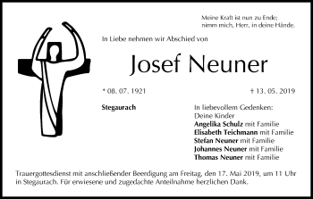 Anzeige von Josef Neuner von MGO