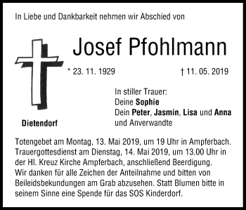 Anzeige von Josef Pfohlmann von MGO