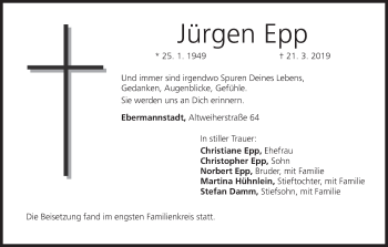 Anzeige von Jürgen Epp von MGO