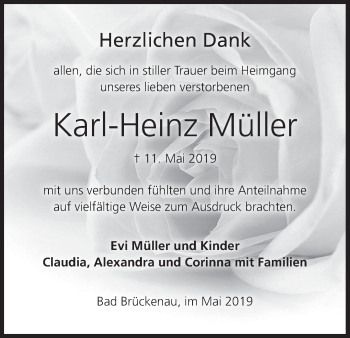 Anzeige von Karl-Heinz Müller von MGO