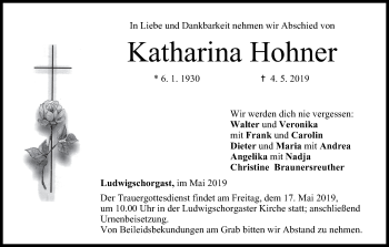 Anzeige von Katharina Hohner von MGO