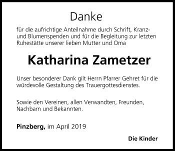 Anzeige von Katharina Zametzer von MGO