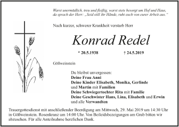Anzeige von Konrad Redel von MGO