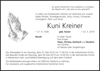 Anzeige von Kuni Kreiner von MGO