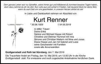Anzeige von Kurt Renner von MGO