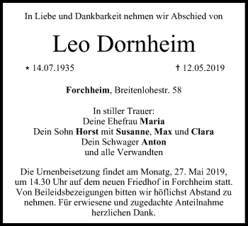 Anzeige von Leo Dornheim von MGO