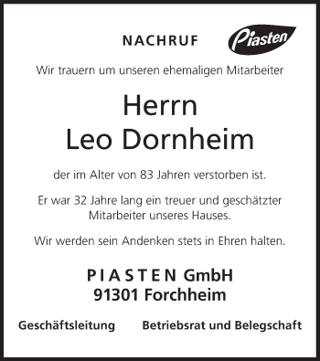 Anzeige von Leo Dornheim von MGO