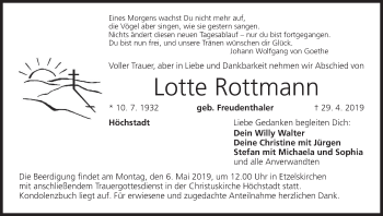 Anzeige von Lotte Rottmann von MGO