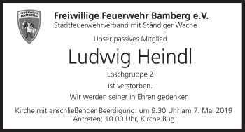 Anzeige von Ludwig Heindl von MGO