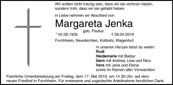 Anzeige von Margareta Jenka von MGO