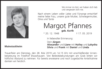 Anzeige von Margot Pfannes von MGO