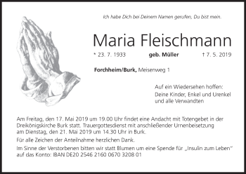Anzeige von Maria Fleischmann von MGO