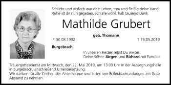 Anzeige von Mathilde Grubert von MGO
