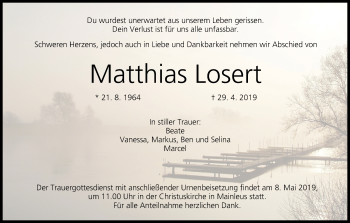 Anzeige von Matthias Losert von MGO