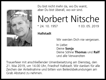 Anzeige von Norbert Nitsche von MGO