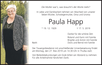 Anzeige von Paula Happ von MGO