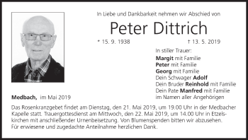Anzeige von Peter Dittrich von MGO