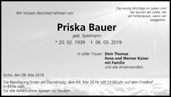 Anzeige von Priska Bauer von MGO