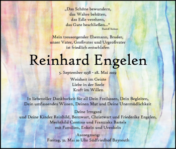 Anzeige von Reinhard Engelen von MGO