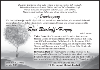 Anzeige von Rosi Bischoff-Herzog von MGO