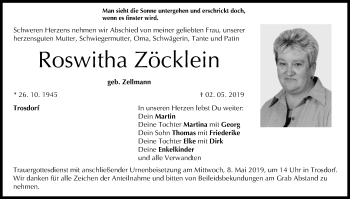 Anzeige von Roswitha Zöcklein von MGO