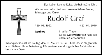Anzeige von Rudolf Graf von MGO