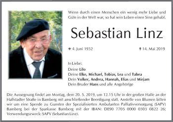 Anzeige von Sebastian Linz von MGO