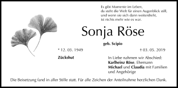 Anzeige von Sonja Röse von MGO