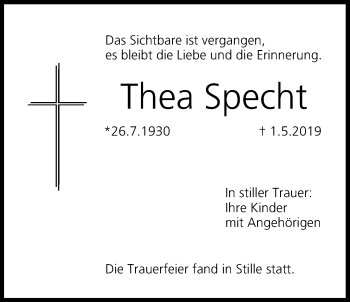 Anzeige von Thea Specht von MGO