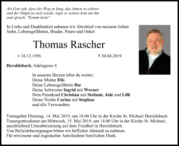 Anzeige von Thomas Rascher von MGO