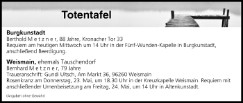 Anzeige von Totentafel vom 22.05.2019 von MGO