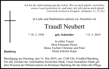 Anzeige von Traudl Neubert von MGO