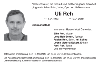 Anzeige von Uli Reh von MGO