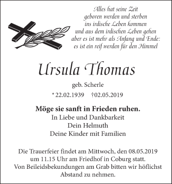 Anzeige von Ursula Thomas von MGO