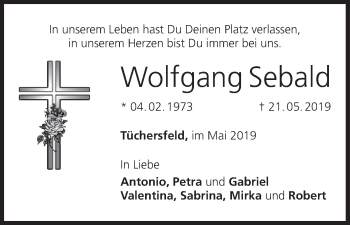 Anzeige von Wolfgang Sebald von MGO