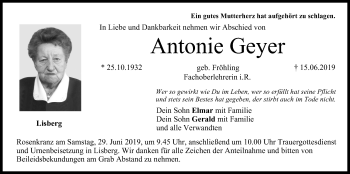 Anzeige von Antonie Geyer von MGO