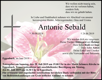 Anzeige von Antonie Sebald von MGO