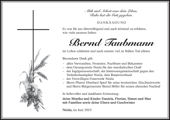 Anzeige von Bernd Taubmann von MGO