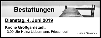 Anzeige von Bestattungen vom 04.06.2019 von MGO